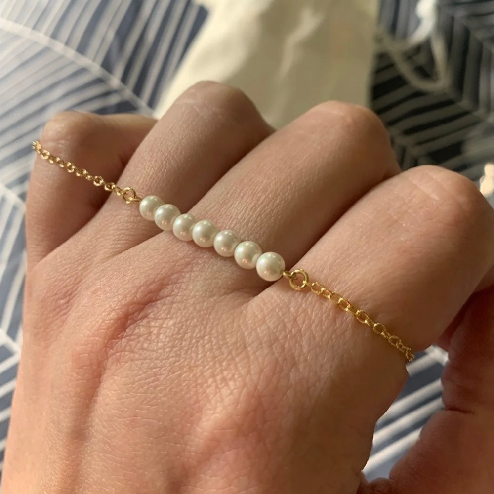 Sterling Forever Dainty Pearl Bracelet